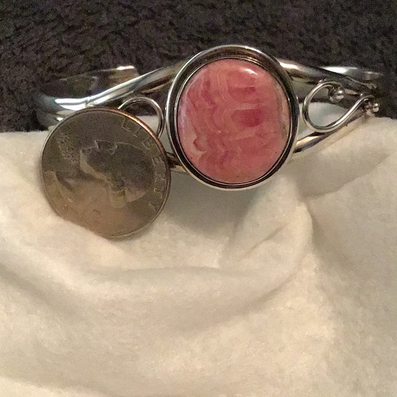 VINTAGE STERLING SILVER GEMSTONE π BRACELET! - Picture 7 of 7
